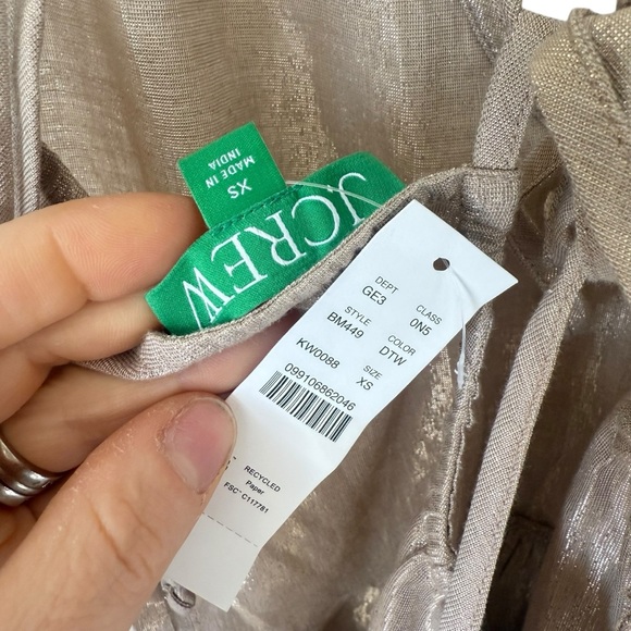 J.Crew Metallic Champagne Halter Tiered Midi Dress XS | BM449 - Picture 6 of 6